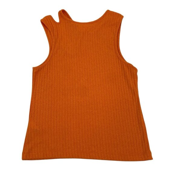 Maeve Anthropologie Orange Ribbed CutOut Tank Top Size XL Cutout Sleeveless - Picture 2 of 9